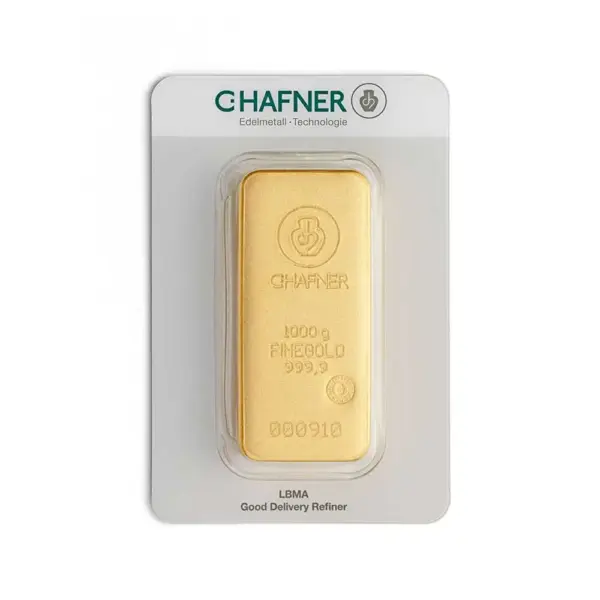 1 kg Goldbarren (gegossen) – C. Hafner