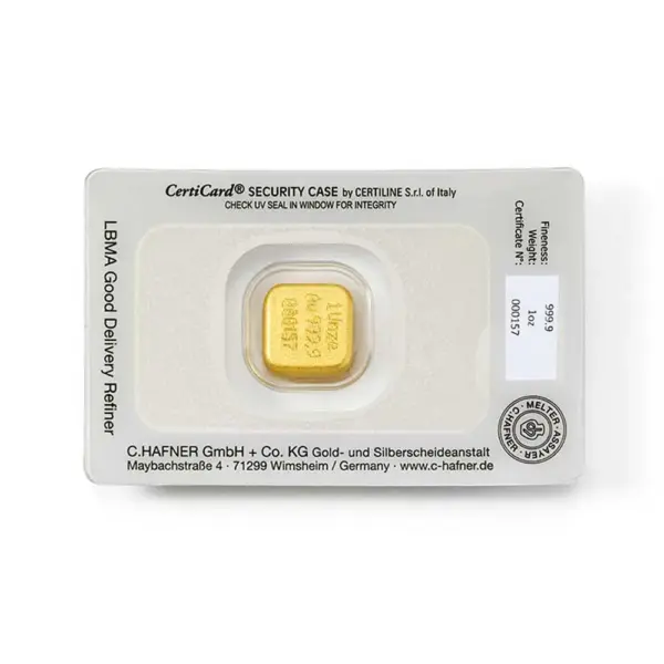 1 oz Goldbarren (gegossen) – C. Hafner