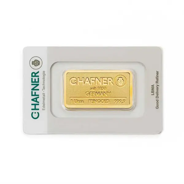 1 oz Goldbarren (geprägt) – C. Hafner