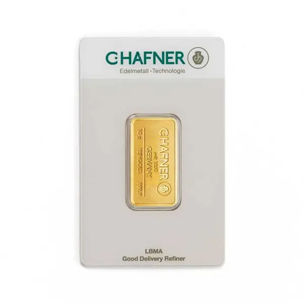 10 g Goldbarren (geprägt) – C. Hafner