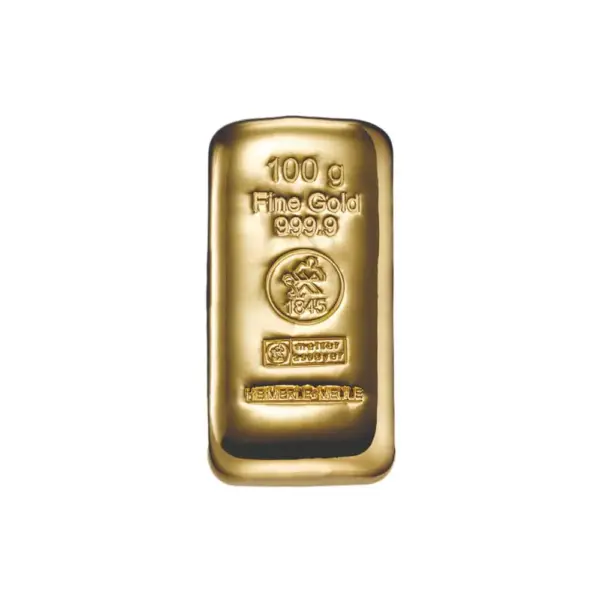 100 g Goldbarren (gegossen) – Heimerle + Meule