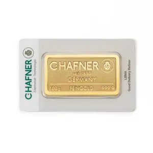 100 g Goldbarren (geprägt) – C. Hafner