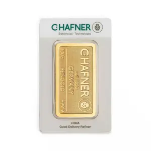 100 g Goldbarren (geprägt) – C. Hafner
