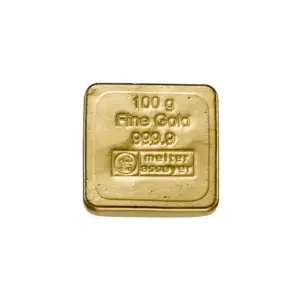 100 g Goldbarren (gegossen) – Heimerle + Meule
