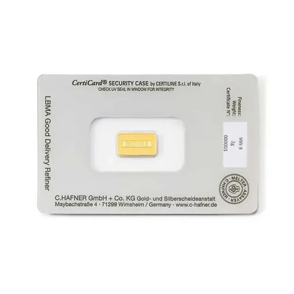 2 g Goldbarren (geprägt) – C. Hafner