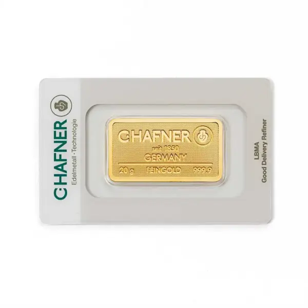20 g Goldbarren (geprägt) – C. Hafner