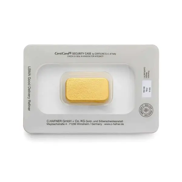 250 g Goldbarren (gegossen) – C. Hafner