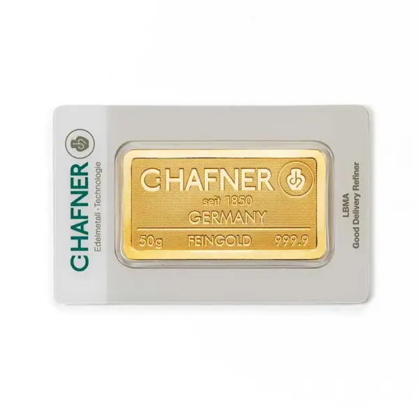 50 g Goldbarren (geprägt) – C. Hafner