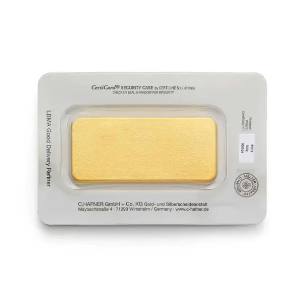 500 g Goldbarren (gegossen) – C. Hafner