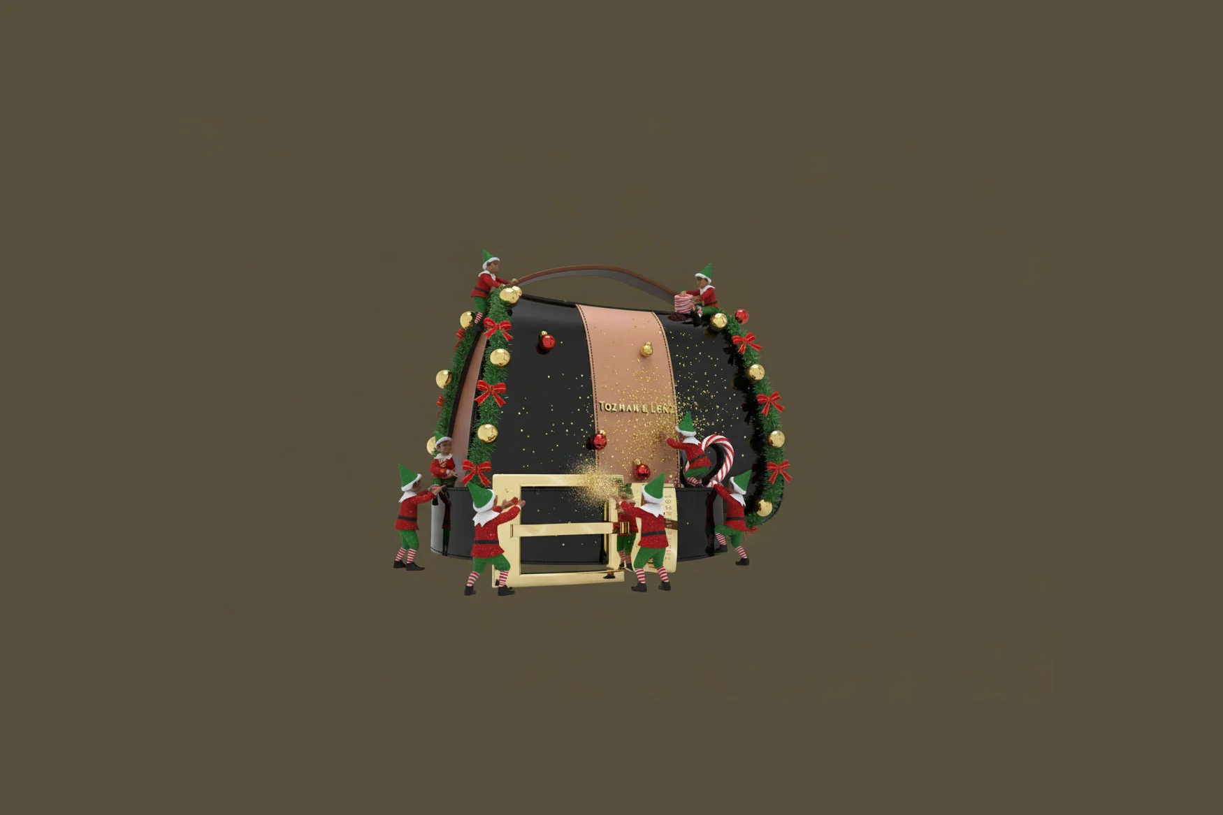 Tasche veredelt mit Gold und Edelmetallen