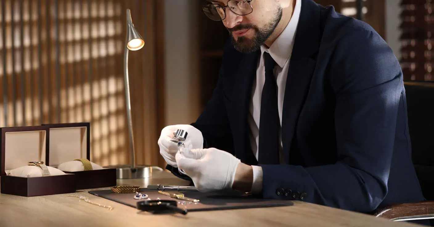 Juwelier Pr&uuml;ft Altgold und Schmuck