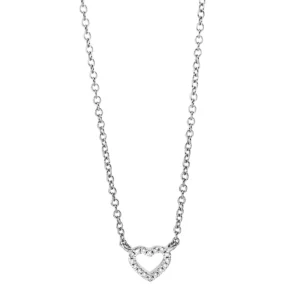 18kt Weißgold Collier mit Herzanhänger und 16 Brillanten
