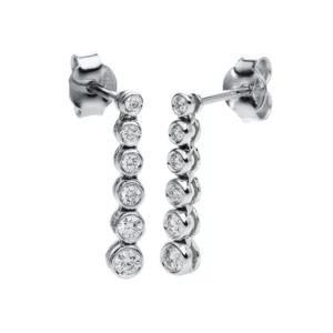 18kt Weißgold Ohrschmuck mit 12 Brillanten von 0,26 ct in Zargenfassung