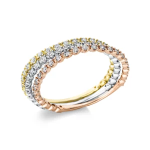 18 Karat Mehrfarben-Diamantring – Ein Schimmer aus Gold, Weißgold und Rotgold