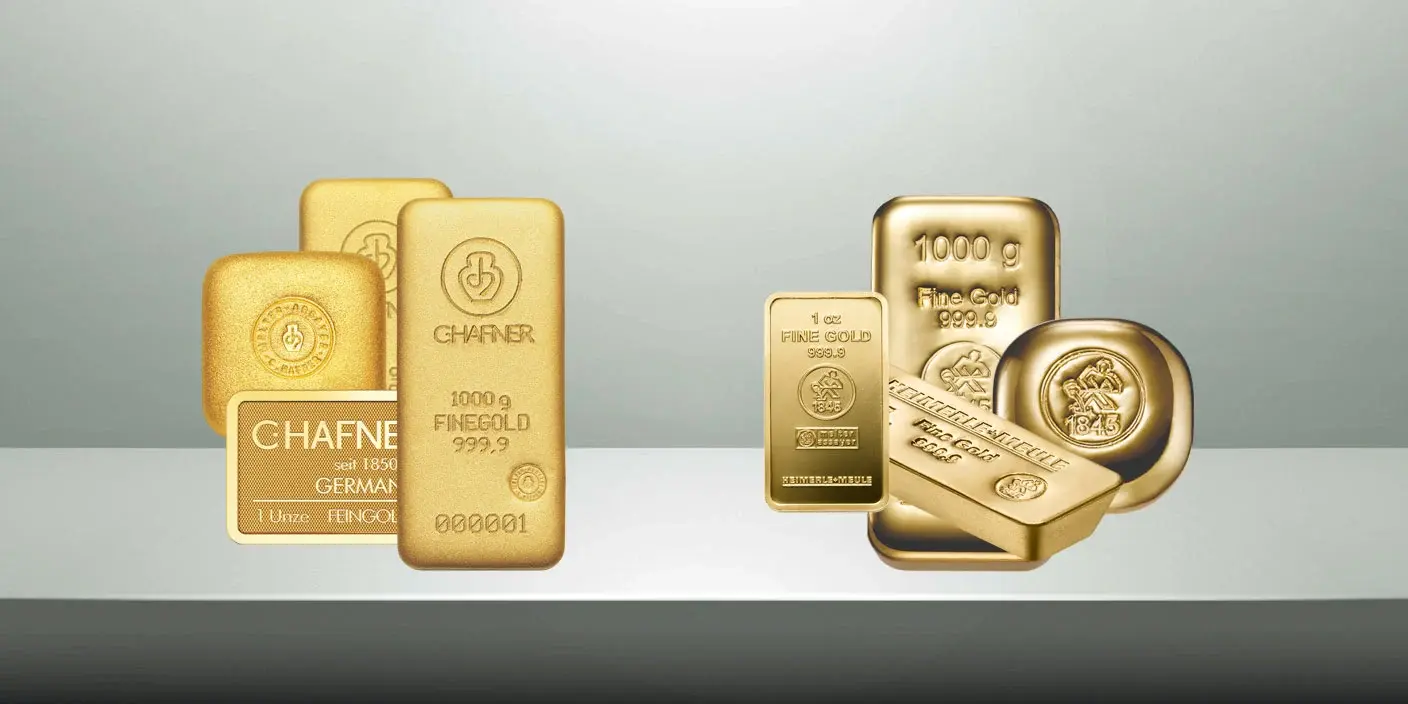 Gold oder Silber? Die besten Barren von Heimerle + Meule und C. Hafner im Vergleich